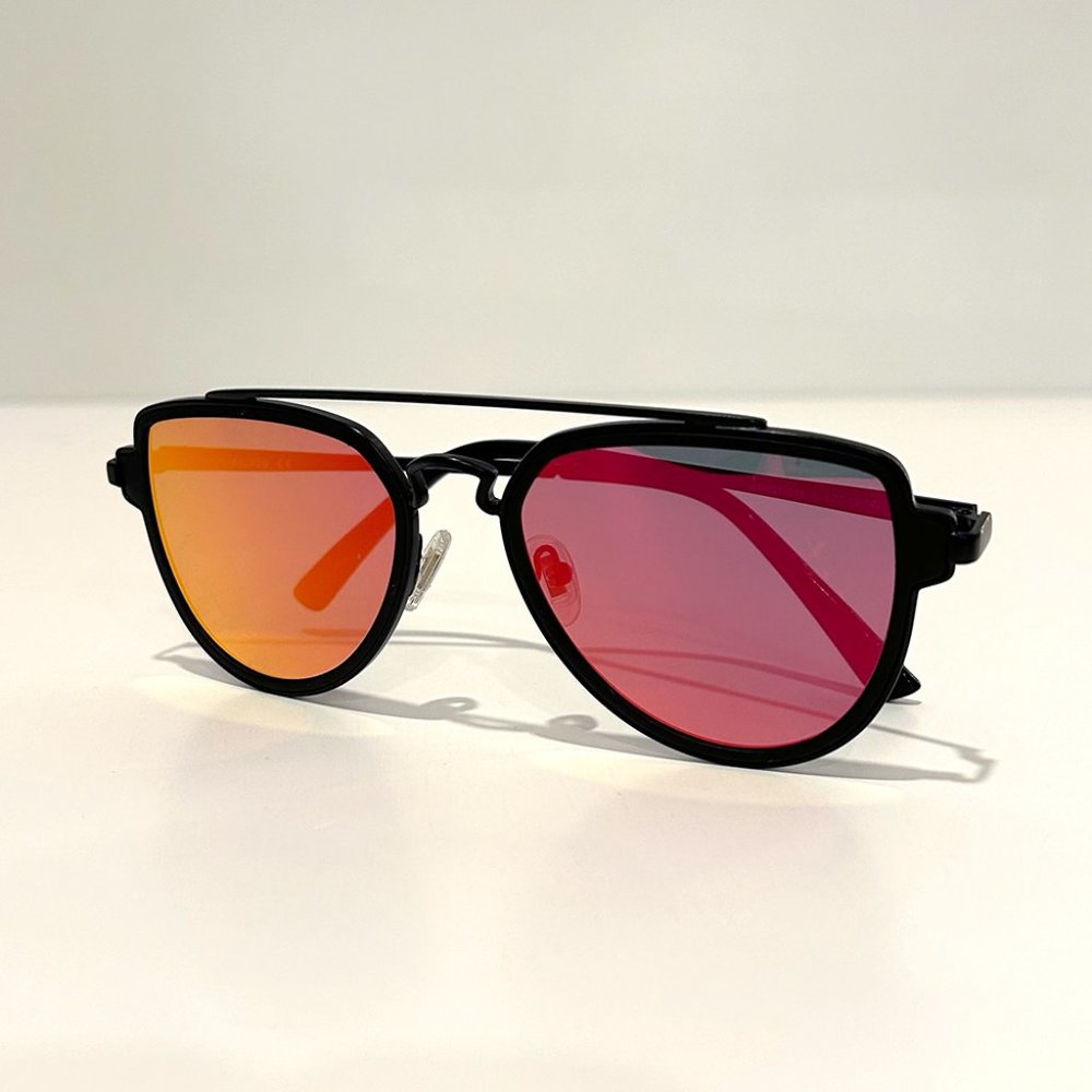 Red Mirrored Aviator Sunglasses